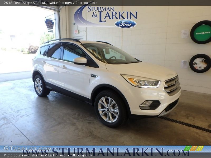 White Platinum / Charcoal Black 2018 Ford Escape SEL 4WD