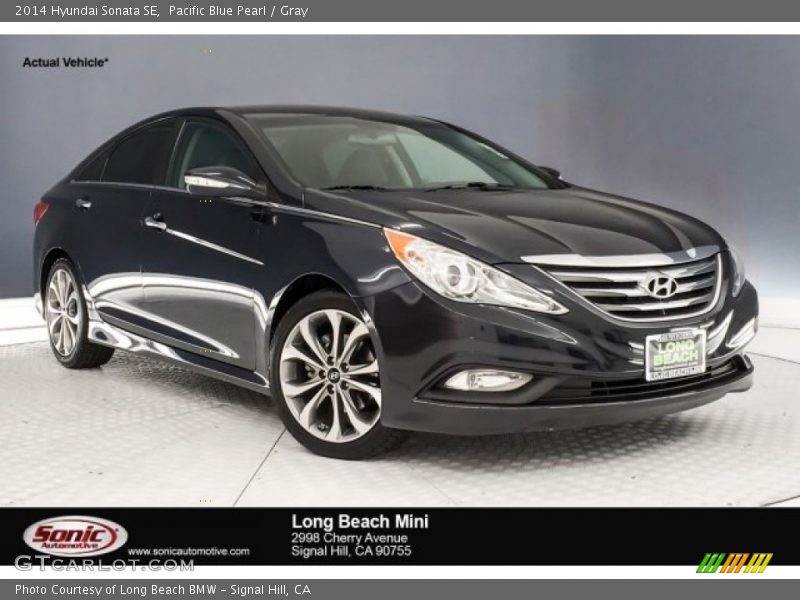 Pacific Blue Pearl / Gray 2014 Hyundai Sonata SE