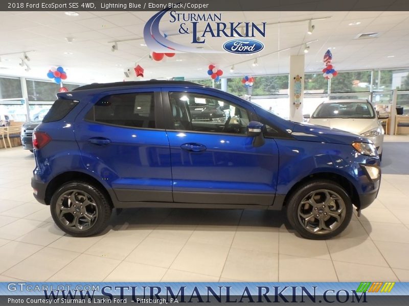 Lightning Blue / Ebony Black/Copper 2018 Ford EcoSport SES 4WD