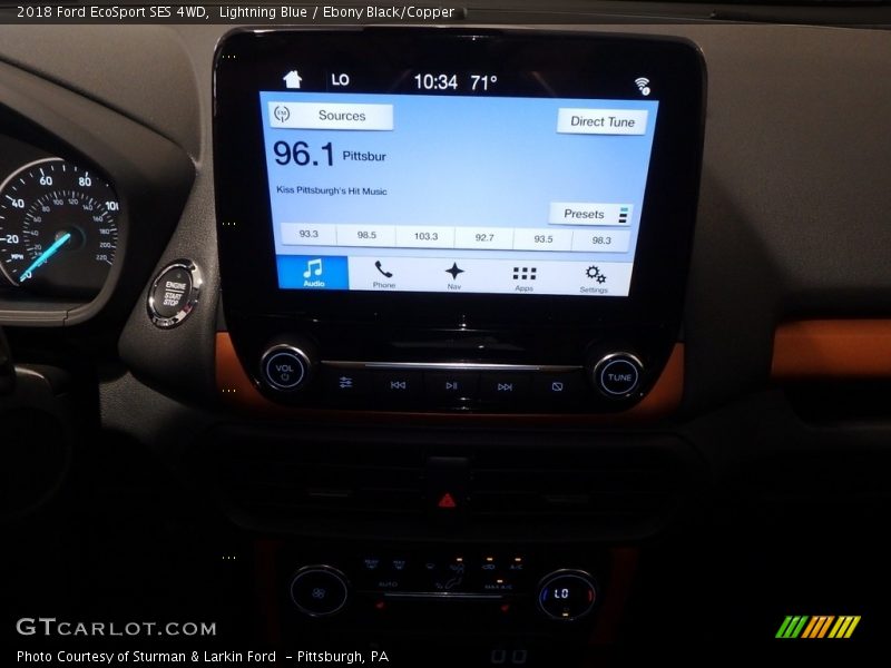 Lightning Blue / Ebony Black/Copper 2018 Ford EcoSport SES 4WD