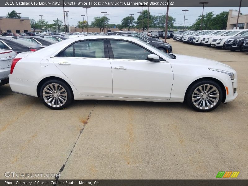 Crystal White Tricoat / Very Light Cashmere/Jet Black Accents 2018 Cadillac CTS Luxury AWD