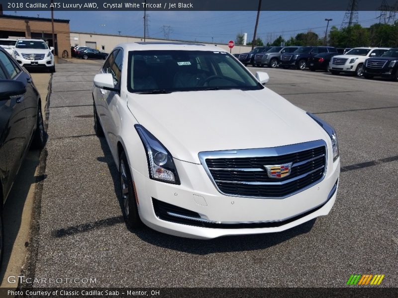 Crystal White Tricoat / Jet Black 2018 Cadillac ATS Luxury AWD