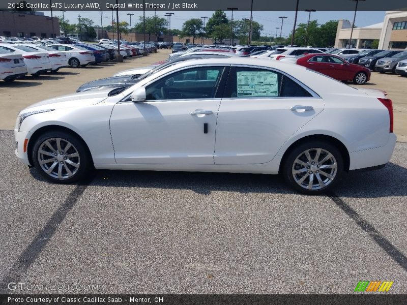 Crystal White Tricoat / Jet Black 2018 Cadillac ATS Luxury AWD