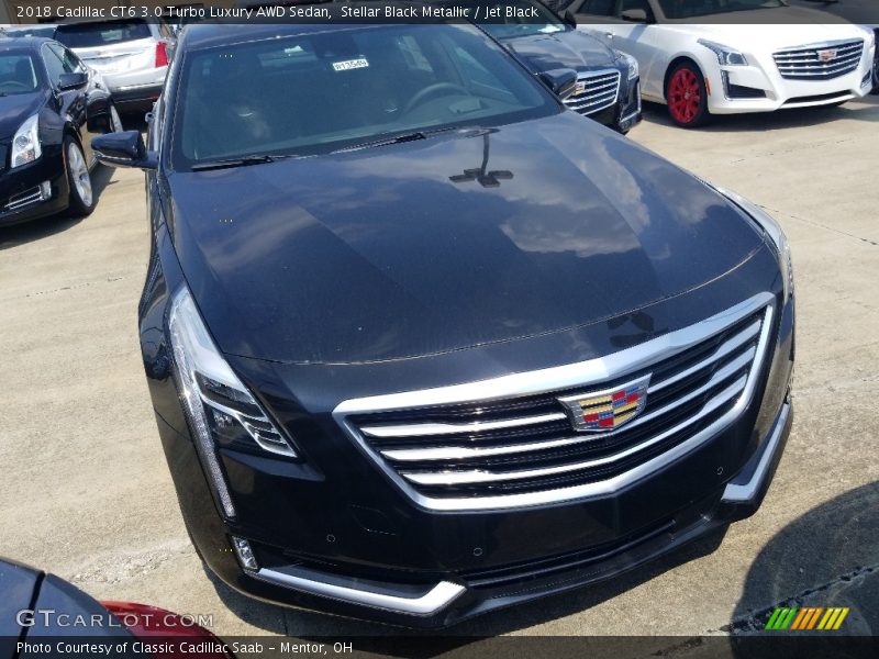 Stellar Black Metallic / Jet Black 2018 Cadillac CT6 3.0 Turbo Luxury AWD Sedan