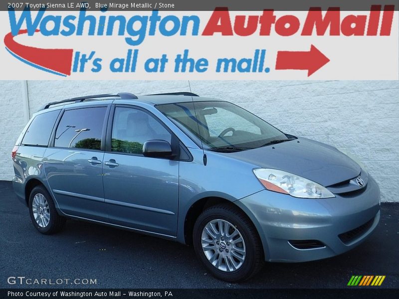 Blue Mirage Metallic / Stone 2007 Toyota Sienna LE AWD