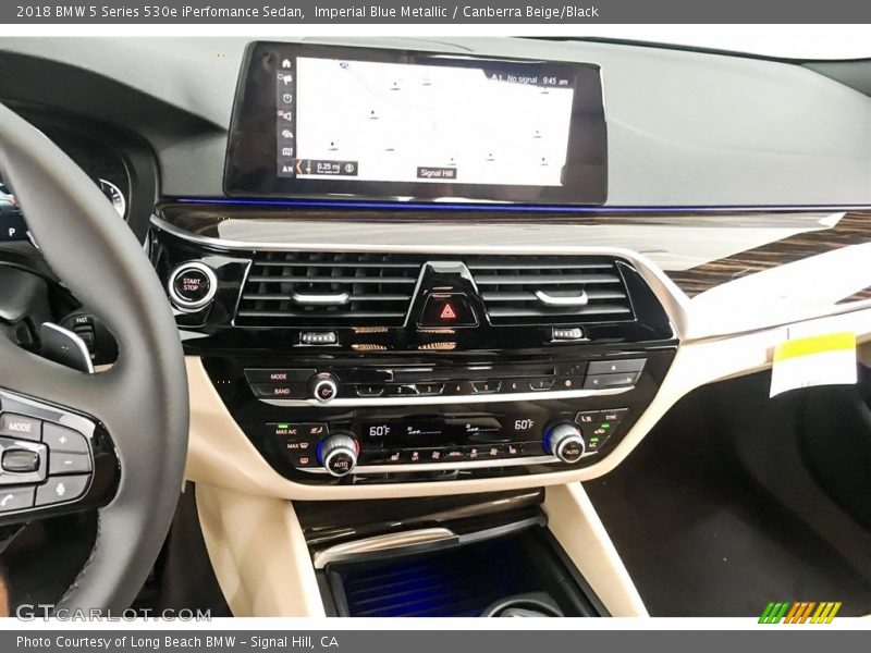 Imperial Blue Metallic / Canberra Beige/Black 2018 BMW 5 Series 530e iPerfomance Sedan
