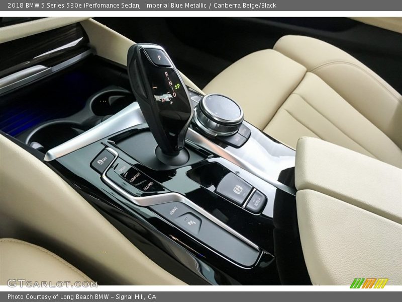 Imperial Blue Metallic / Canberra Beige/Black 2018 BMW 5 Series 530e iPerfomance Sedan