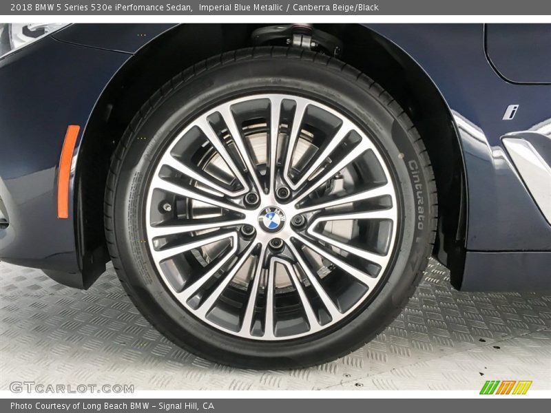 Imperial Blue Metallic / Canberra Beige/Black 2018 BMW 5 Series 530e iPerfomance Sedan