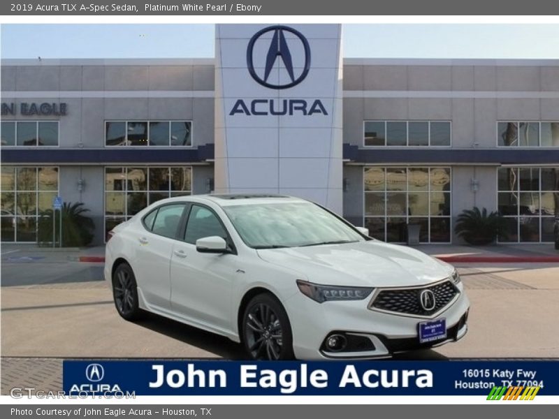 Platinum White Pearl / Ebony 2019 Acura TLX A-Spec Sedan