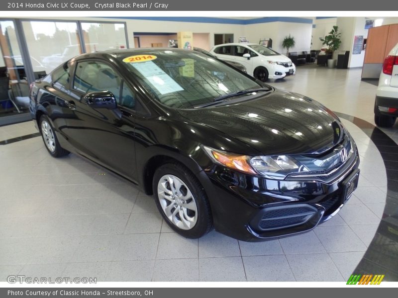 Crystal Black Pearl / Gray 2014 Honda Civic LX Coupe