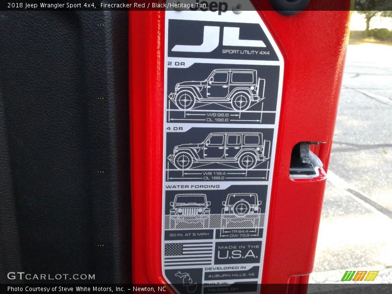 Firecracker Red / Black/Heritage Tan 2018 Jeep Wrangler Sport 4x4