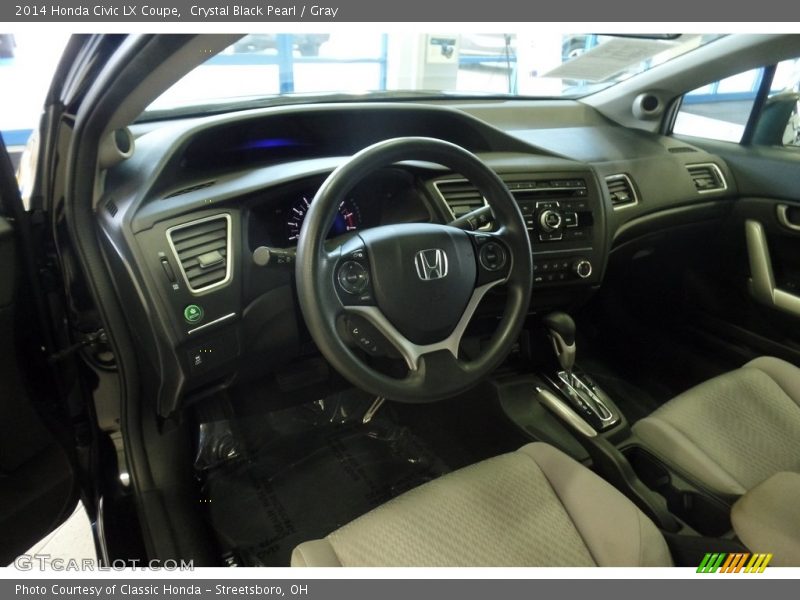 Crystal Black Pearl / Gray 2014 Honda Civic LX Coupe