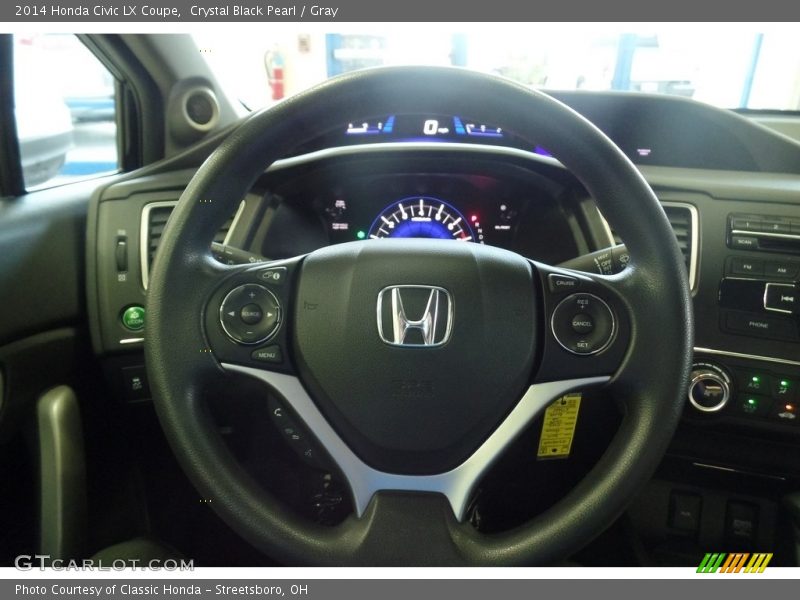 Crystal Black Pearl / Gray 2014 Honda Civic LX Coupe