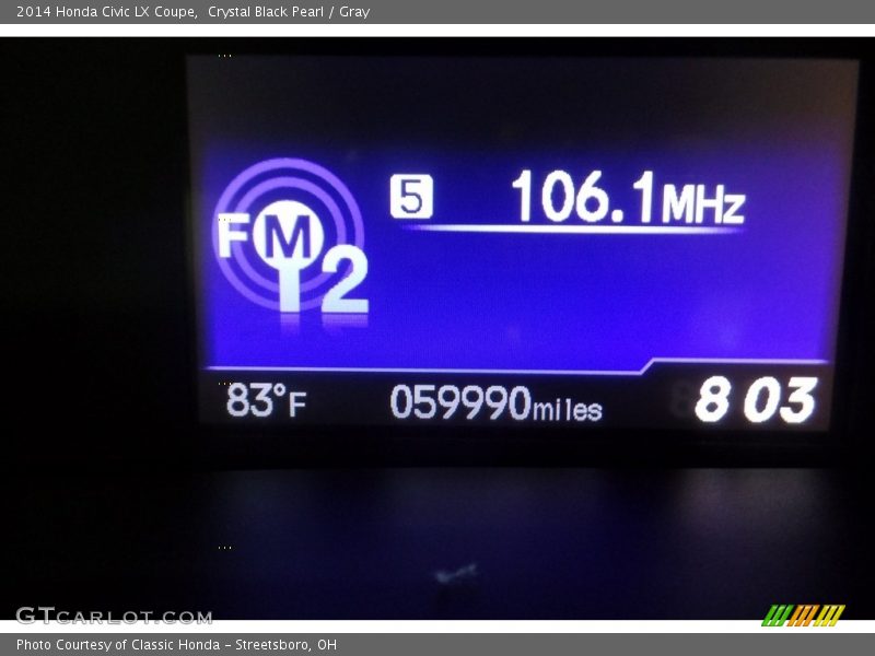 Crystal Black Pearl / Gray 2014 Honda Civic LX Coupe