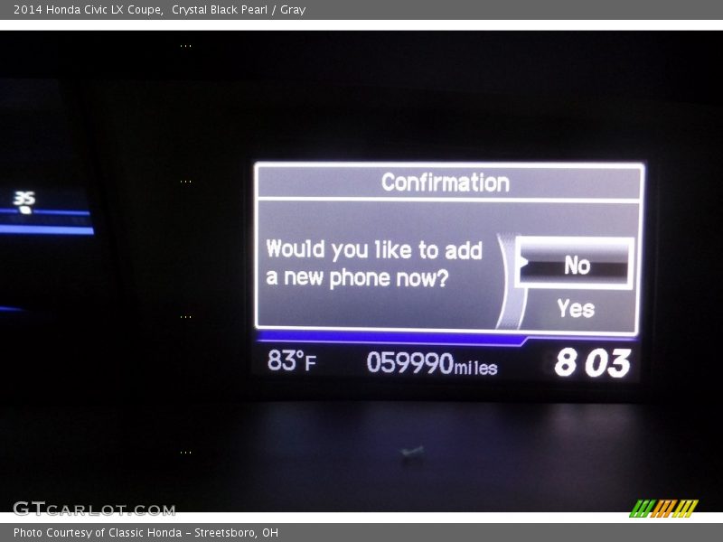 Crystal Black Pearl / Gray 2014 Honda Civic LX Coupe