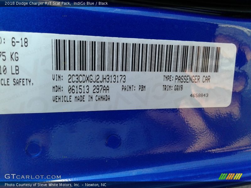 IndiGo Blue / Black 2018 Dodge Charger R/T Scat Pack
