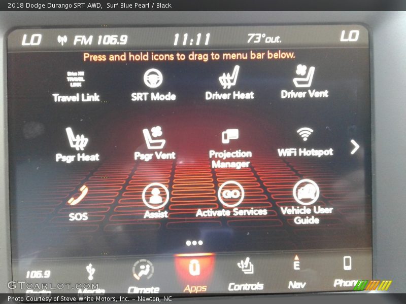 Surf Blue Pearl / Black 2018 Dodge Durango SRT AWD