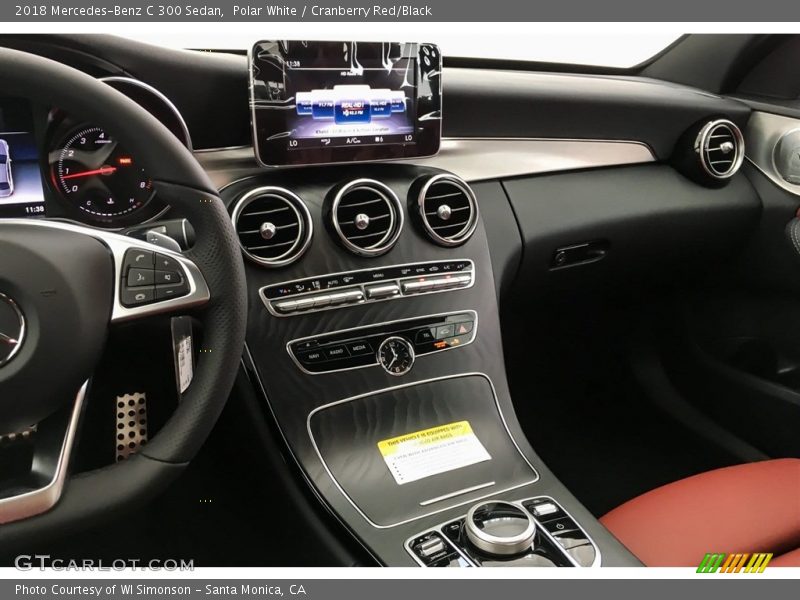 Polar White / Cranberry Red/Black 2018 Mercedes-Benz C 300 Sedan