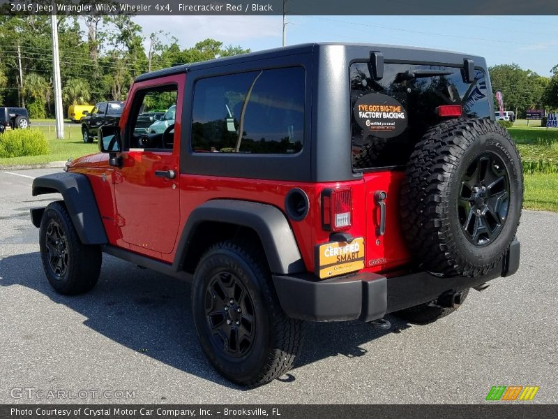 Firecracker Red / Black 2016 Jeep Wrangler Willys Wheeler 4x4