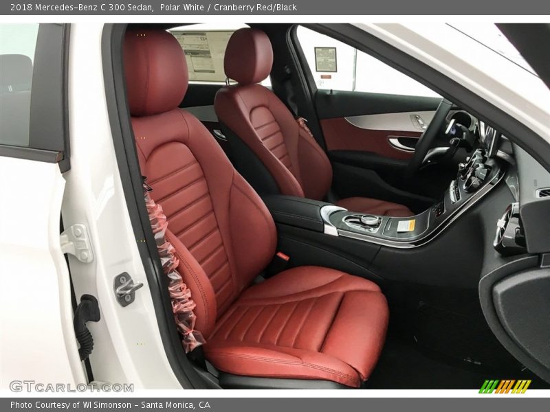 Polar White / Cranberry Red/Black 2018 Mercedes-Benz C 300 Sedan