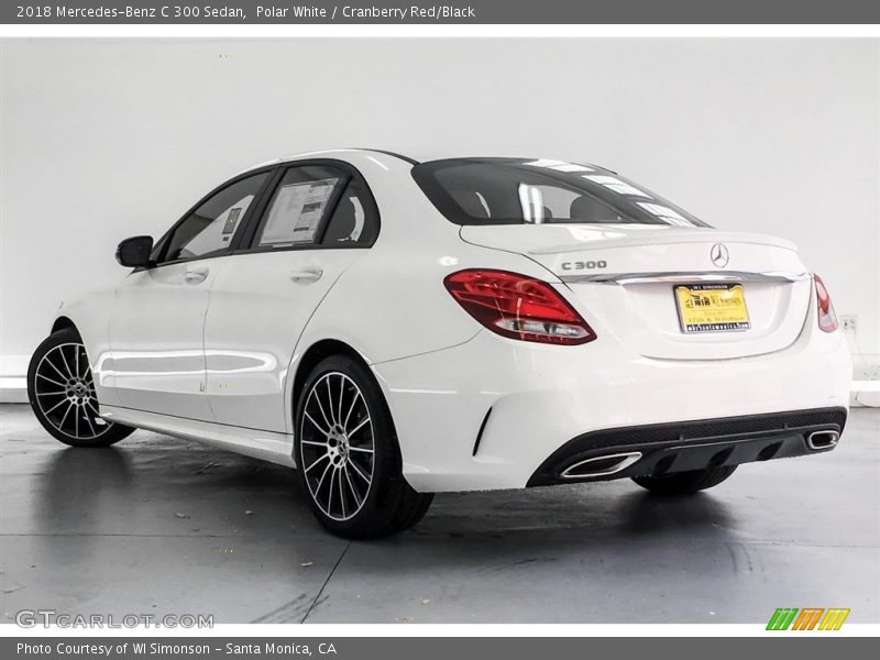 Polar White / Cranberry Red/Black 2018 Mercedes-Benz C 300 Sedan