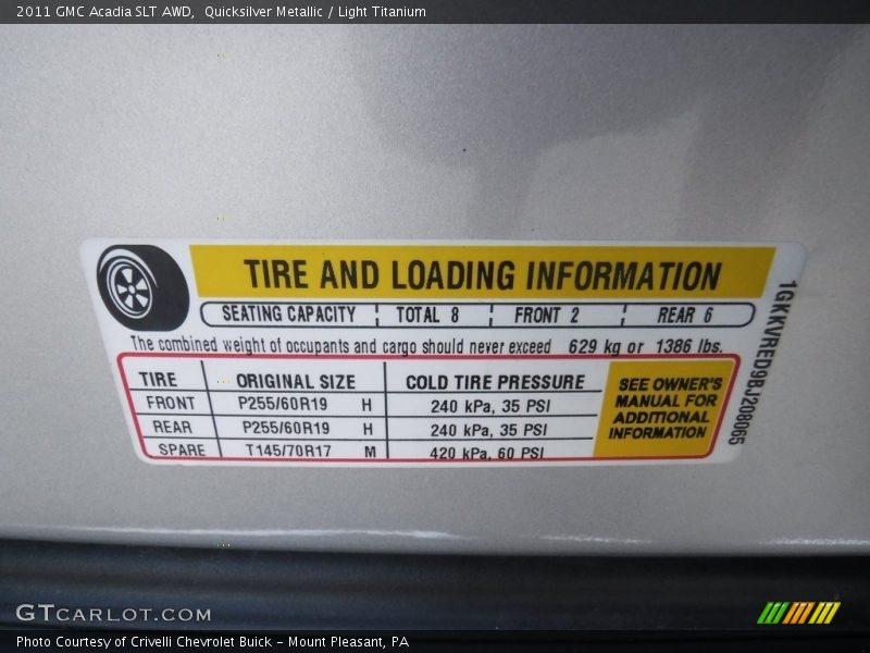 Quicksilver Metallic / Light Titanium 2011 GMC Acadia SLT AWD