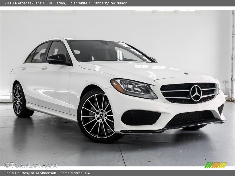 Polar White / Cranberry Red/Black 2018 Mercedes-Benz C 300 Sedan