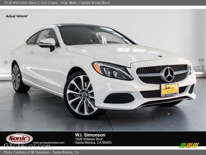 Polar White / Saddle Brown/Black 2018 Mercedes-Benz C 300 Coupe