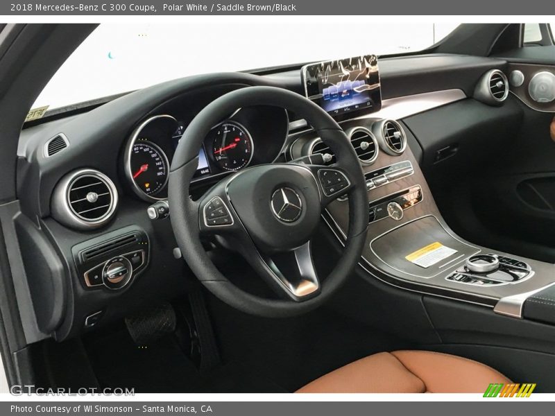 Polar White / Saddle Brown/Black 2018 Mercedes-Benz C 300 Coupe