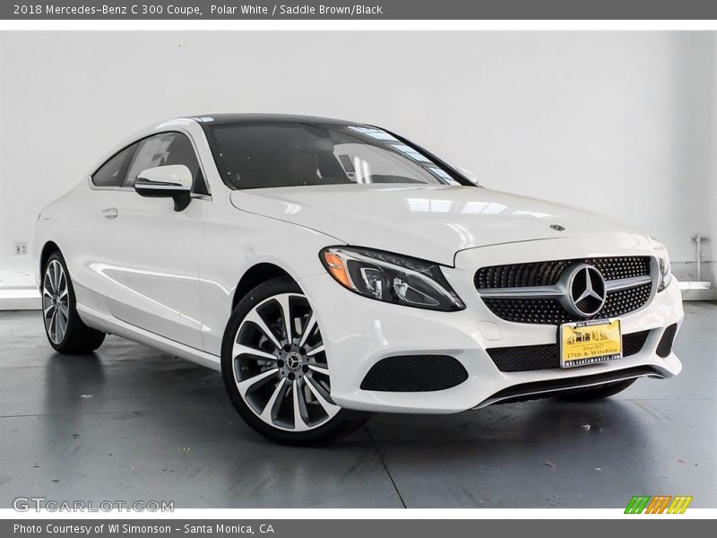 Polar White / Saddle Brown/Black 2018 Mercedes-Benz C 300 Coupe