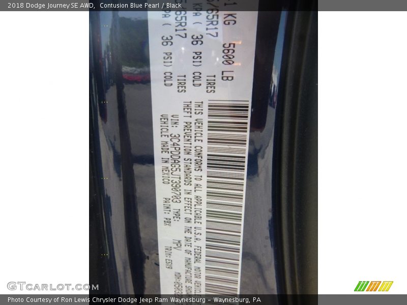 Contusion Blue Pearl / Black 2018 Dodge Journey SE AWD
