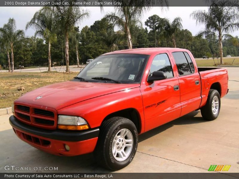 Flame Red / Dark Slate Gray 2001 Dodge Dakota Sport Quad Cab