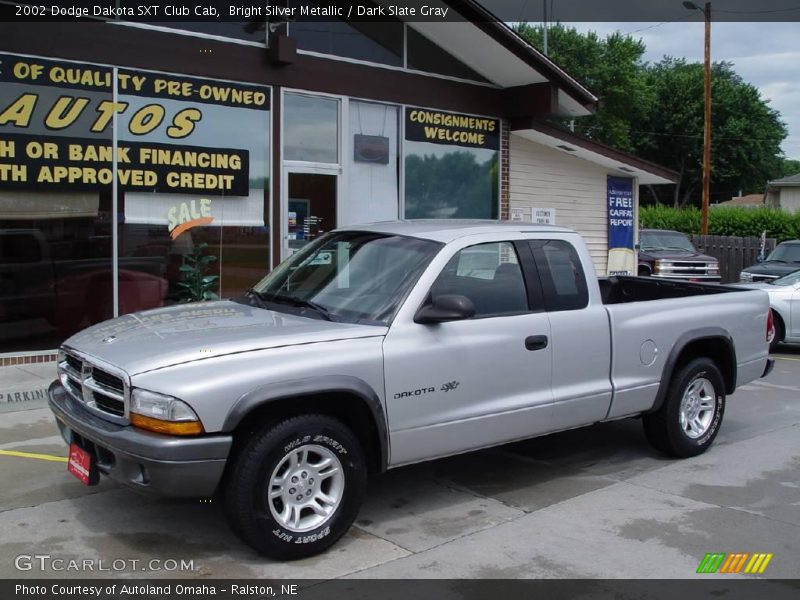 Bright Silver Metallic / Dark Slate Gray 2002 Dodge Dakota SXT Club Cab