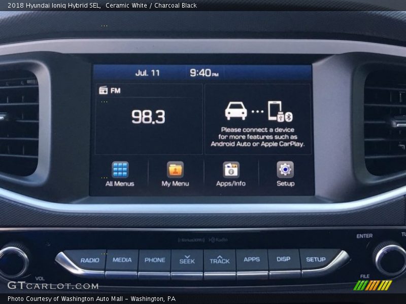 Ceramic White / Charcoal Black 2018 Hyundai Ioniq Hybrid SEL