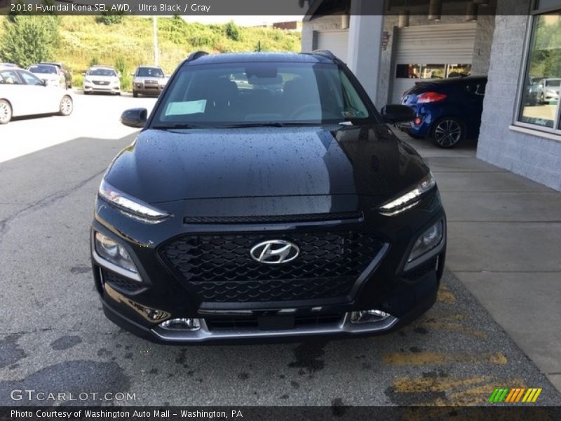 Ultra Black / Gray 2018 Hyundai Kona SEL AWD