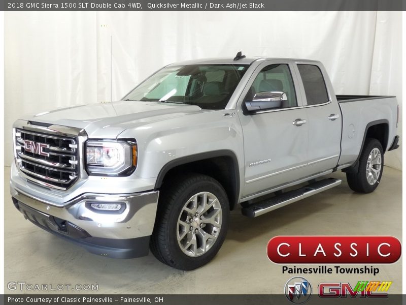 Quicksilver Metallic / Dark Ash/Jet Black 2018 GMC Sierra 1500 SLT Double Cab 4WD