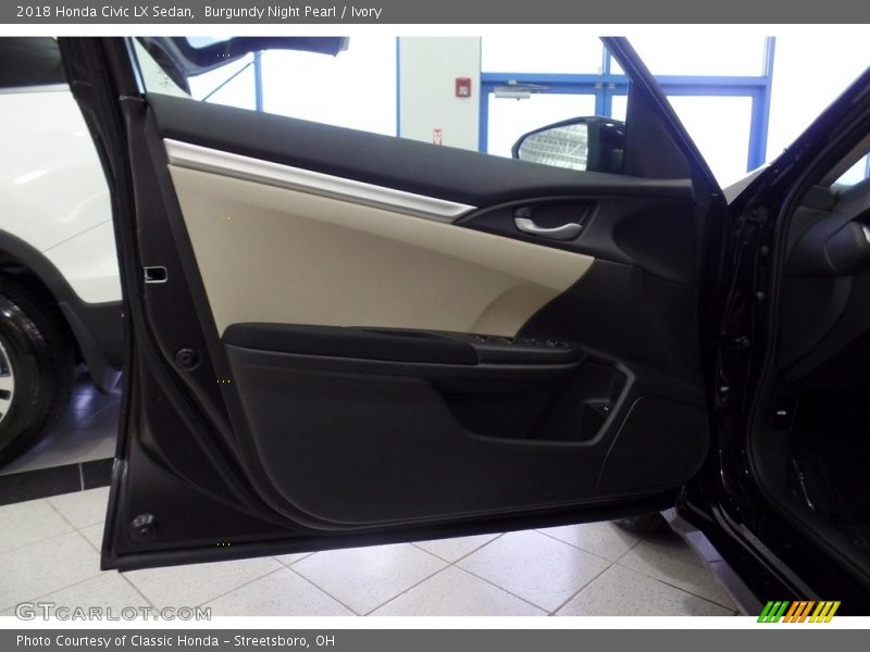 Burgundy Night Pearl / Ivory 2018 Honda Civic LX Sedan