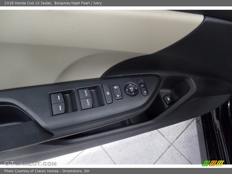 Burgundy Night Pearl / Ivory 2018 Honda Civic LX Sedan