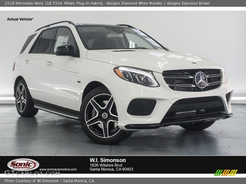 designo Diamond White Metallic / designo Espresso Brown 2018 Mercedes-Benz GLE 550e 4Matic Plug-In Hybrid