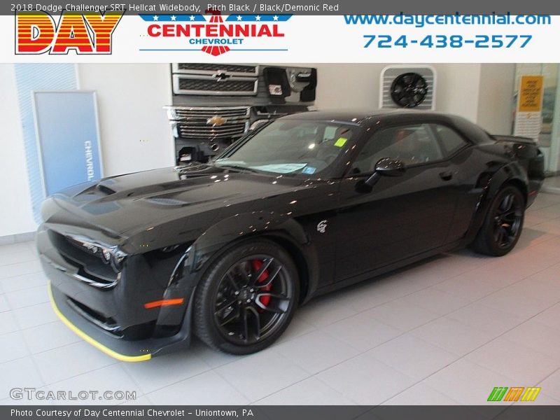 Pitch Black / Black/Demonic Red 2018 Dodge Challenger SRT Hellcat Widebody