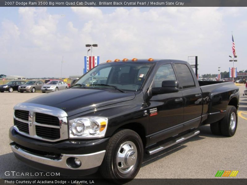 Brilliant Black Crystal Pearl / Medium Slate Gray 2007 Dodge Ram 3500 Big Horn Quad Cab Dually