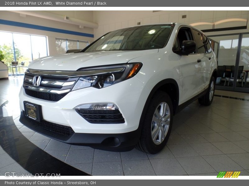 White Diamond Pearl / Black 2018 Honda Pilot LX AWD