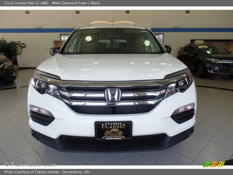 White Diamond Pearl / Black 2018 Honda Pilot LX AWD