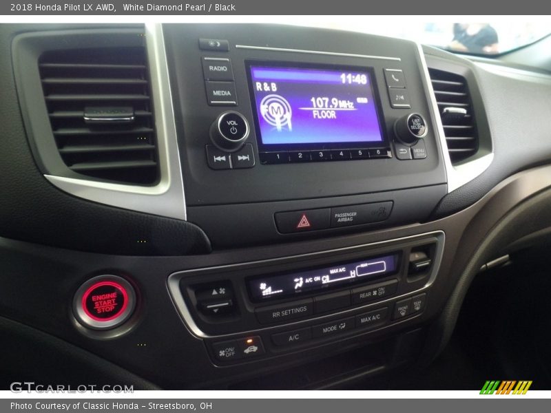 White Diamond Pearl / Black 2018 Honda Pilot LX AWD