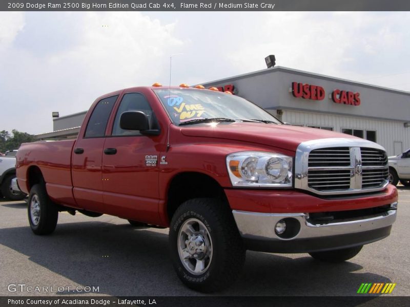 Flame Red / Medium Slate Gray 2009 Dodge Ram 2500 Big Horn Edition Quad Cab 4x4