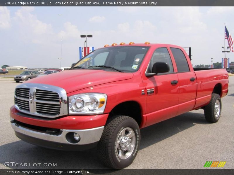 Flame Red / Medium Slate Gray 2009 Dodge Ram 2500 Big Horn Edition Quad Cab 4x4