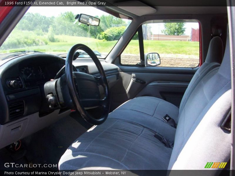 Bright Red / Opal Grey 1996 Ford F150 XL Extended Cab