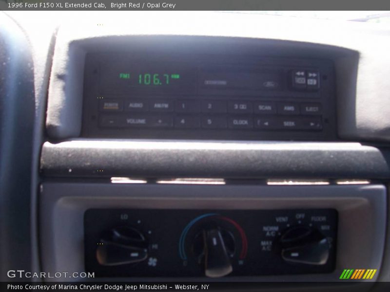 Bright Red / Opal Grey 1996 Ford F150 XL Extended Cab