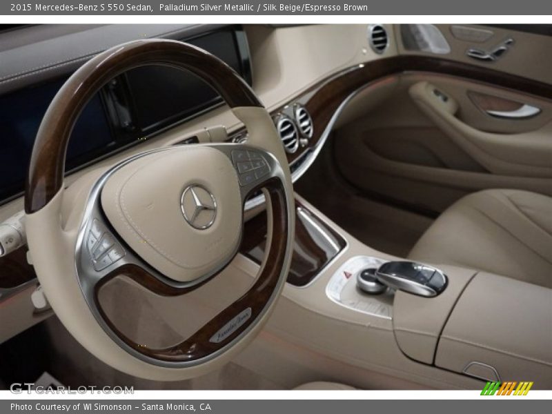 Palladium Silver Metallic / Silk Beige/Espresso Brown 2015 Mercedes-Benz S 550 Sedan