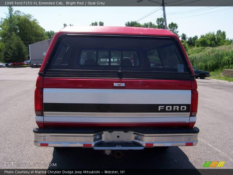 Bright Red / Opal Grey 1996 Ford F150 XL Extended Cab
